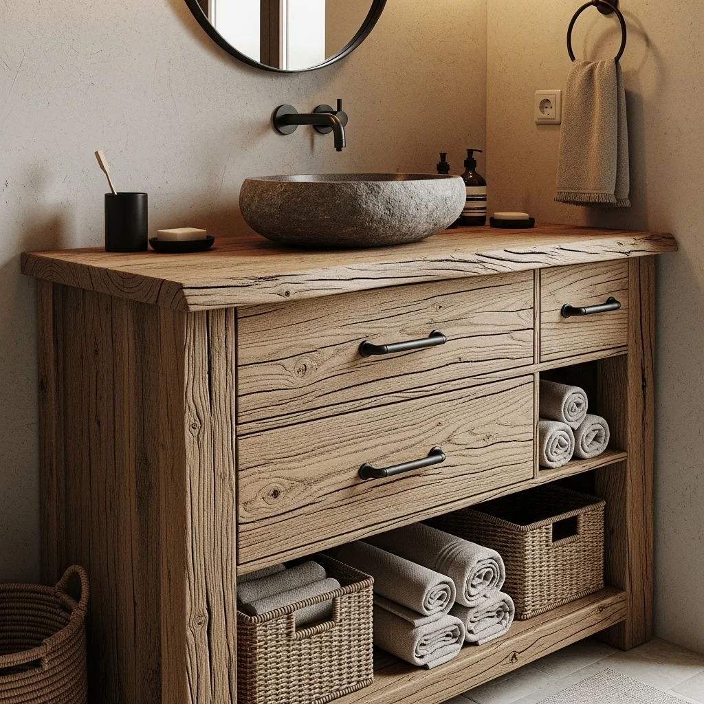 Add a Wooden Vanity with Character