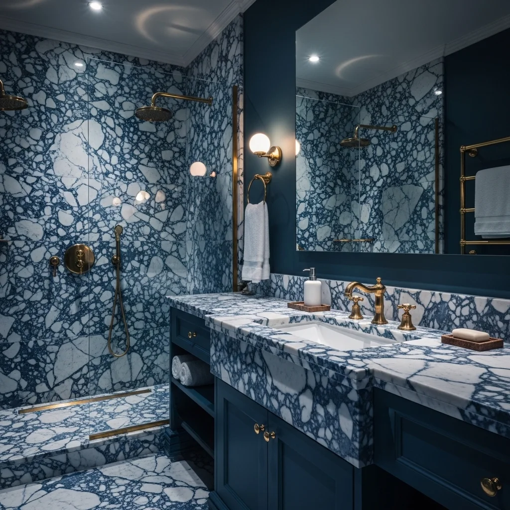 Moody Blue Powder Rooms