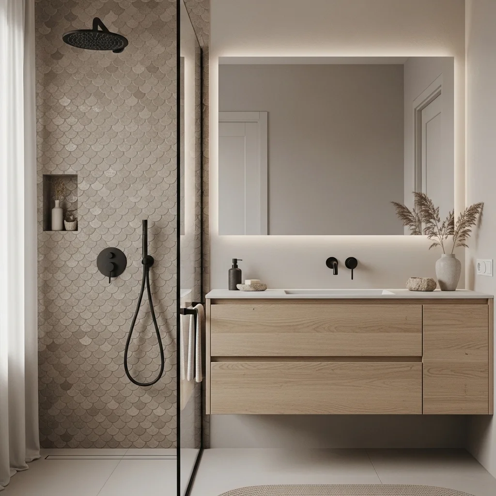 Neutral Mermaid Tile for Modern Coastal Interiors