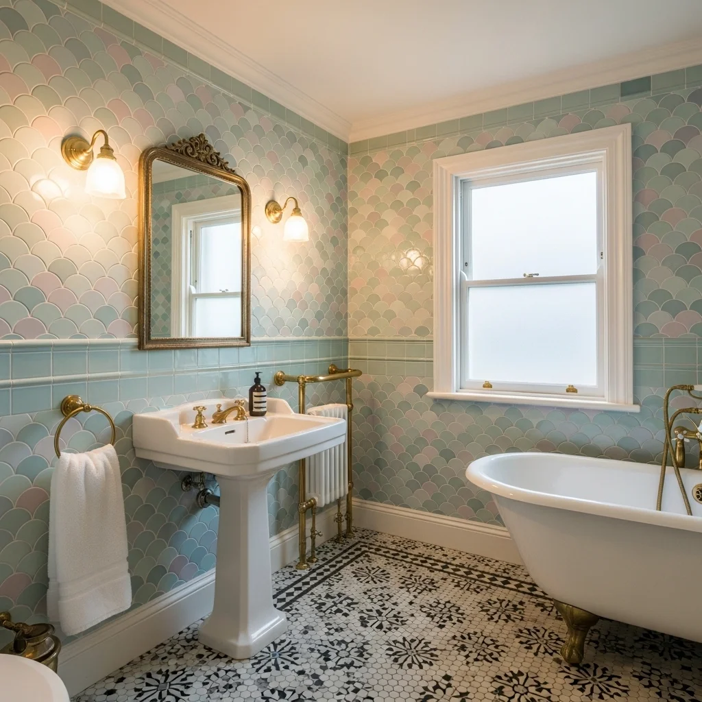Vintage Inspired Mermaid Tile Bathrooms