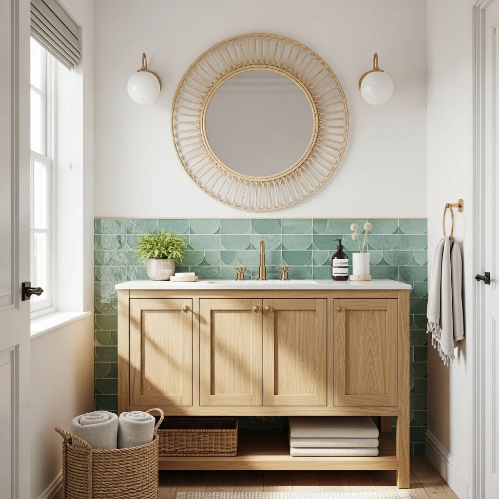 Seafoam Green Tiles for a Soft Beach House Feel