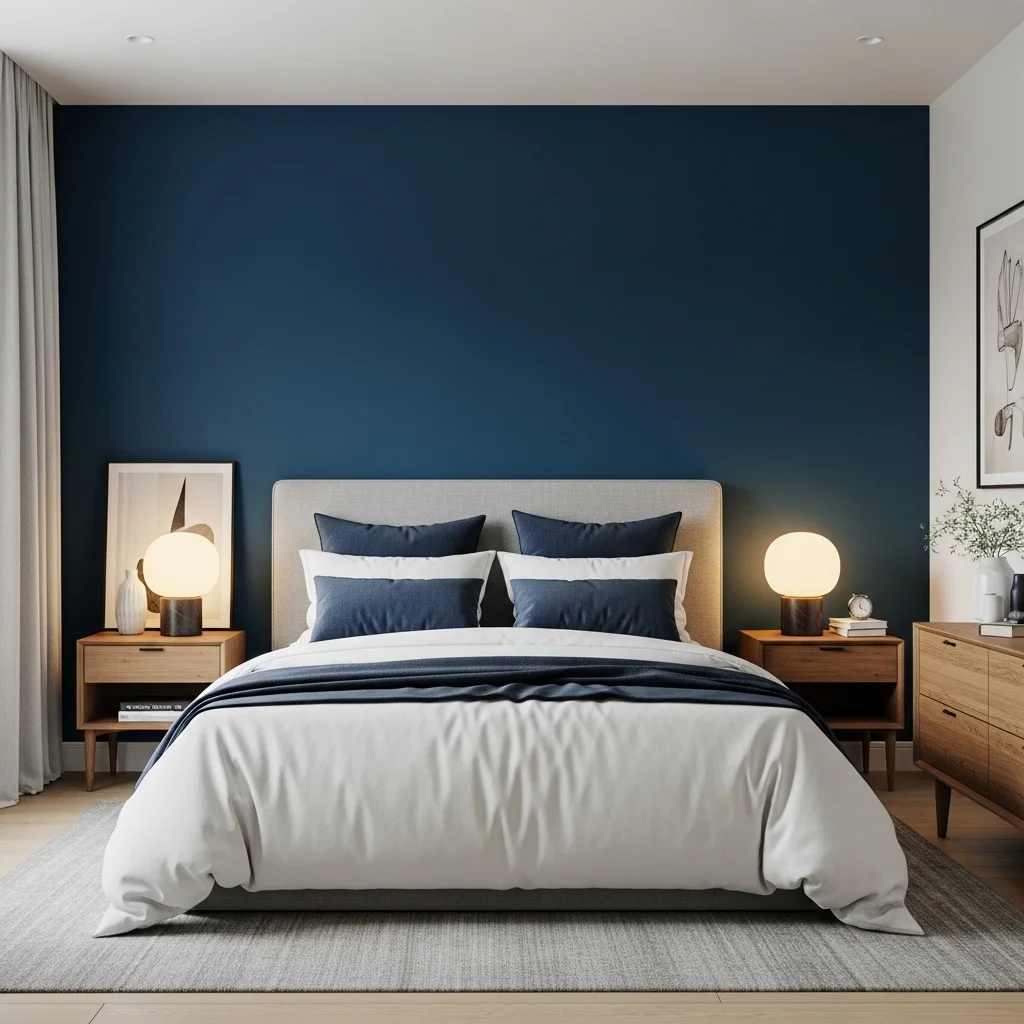 Dark Blue Accent Wall
