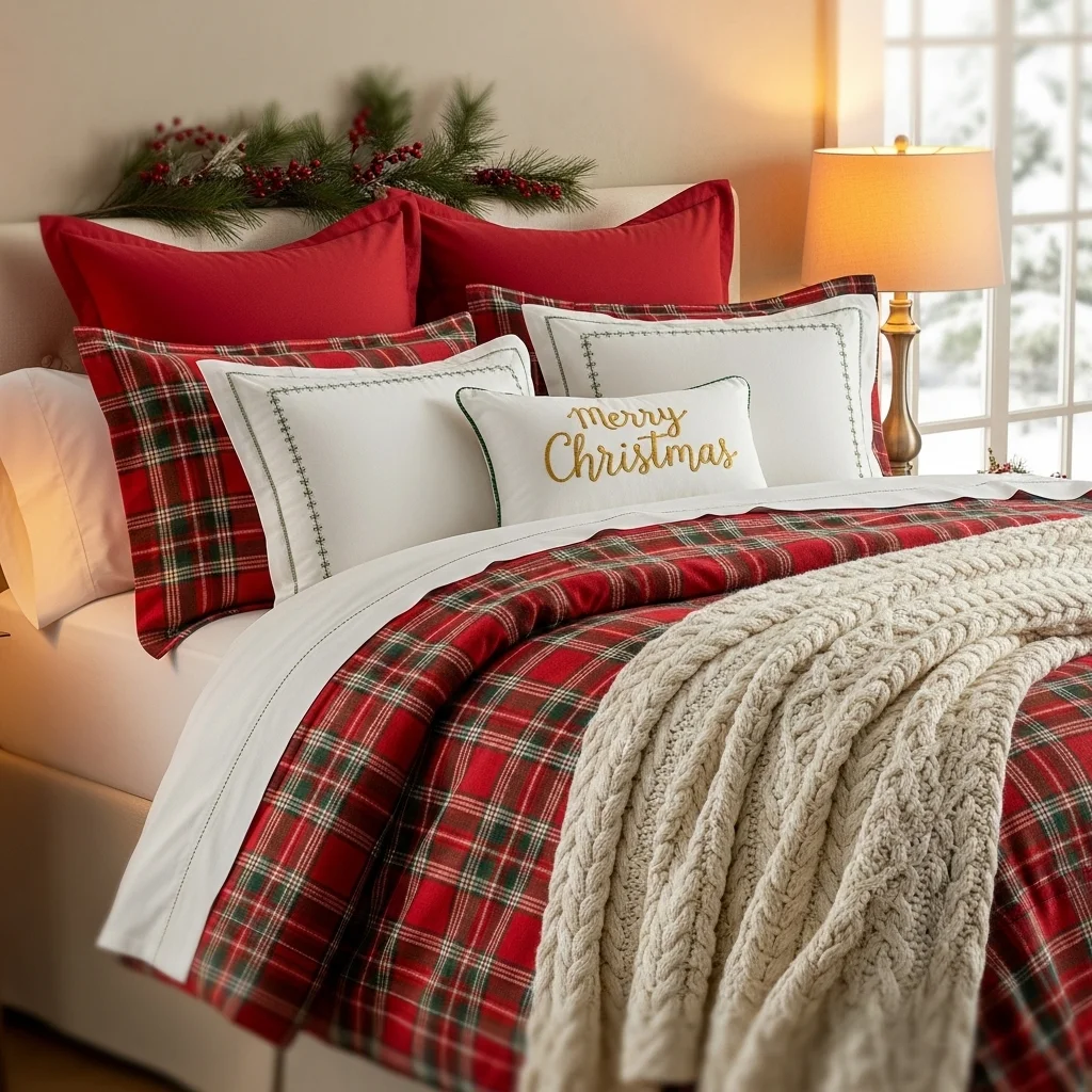 Create a Cozy Christmas Bedding Setup