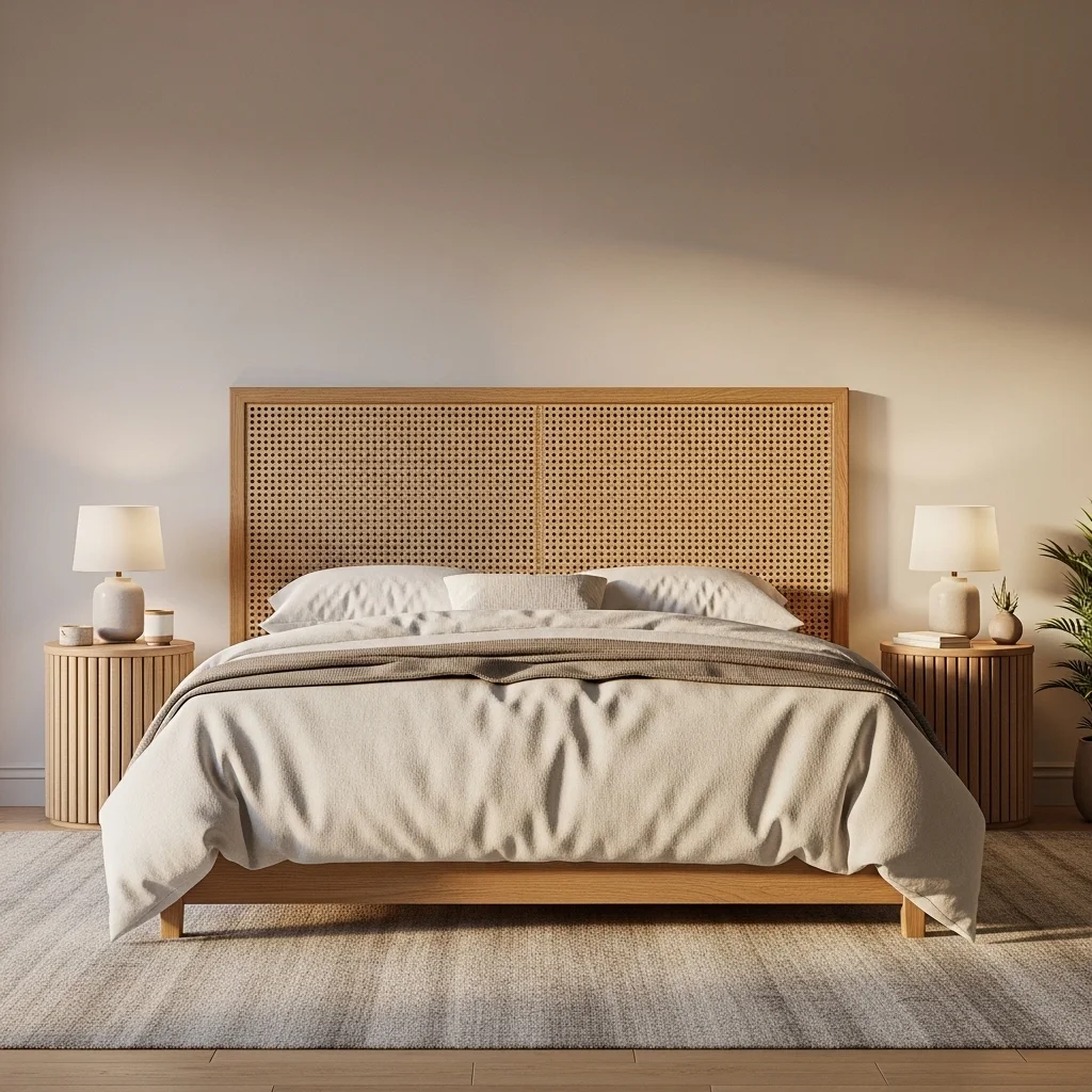 Cane Panel Rattan Headboard