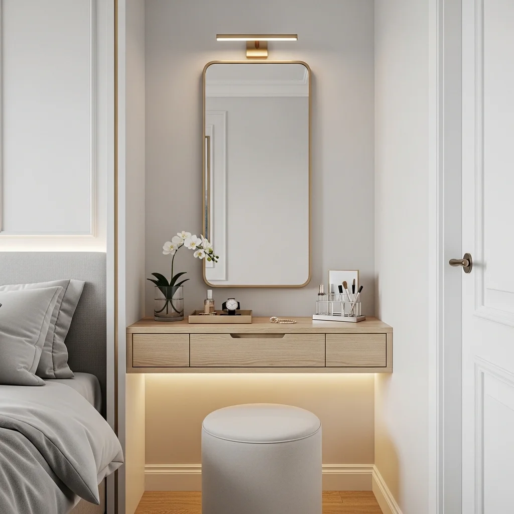 Narrow Vanity Table for Tight Spaces 