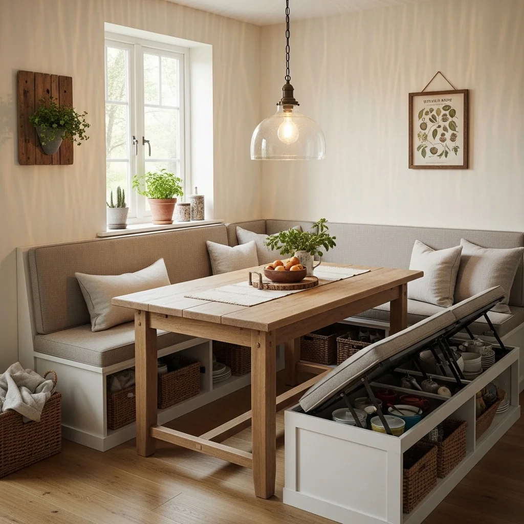 Farmhouse Banquette with Storage 