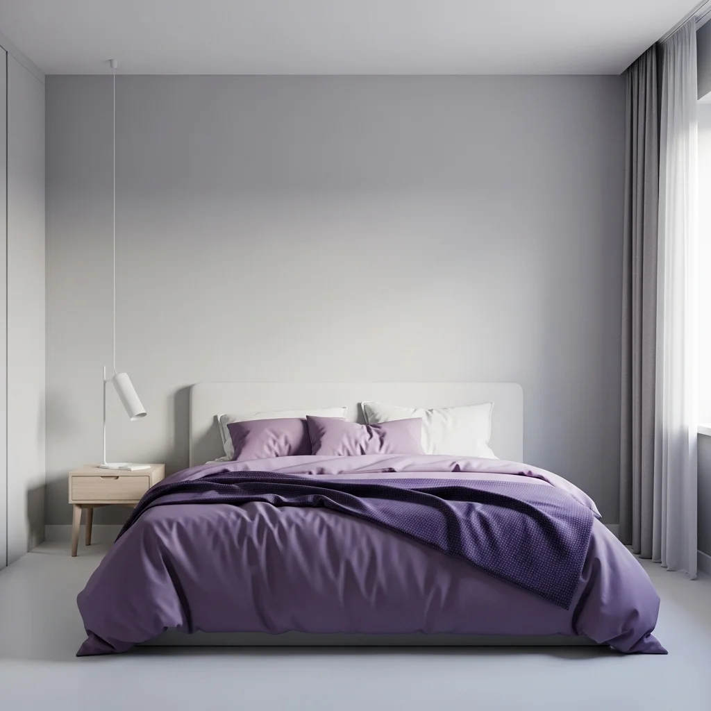 Lilac Curtains with Gray Decor