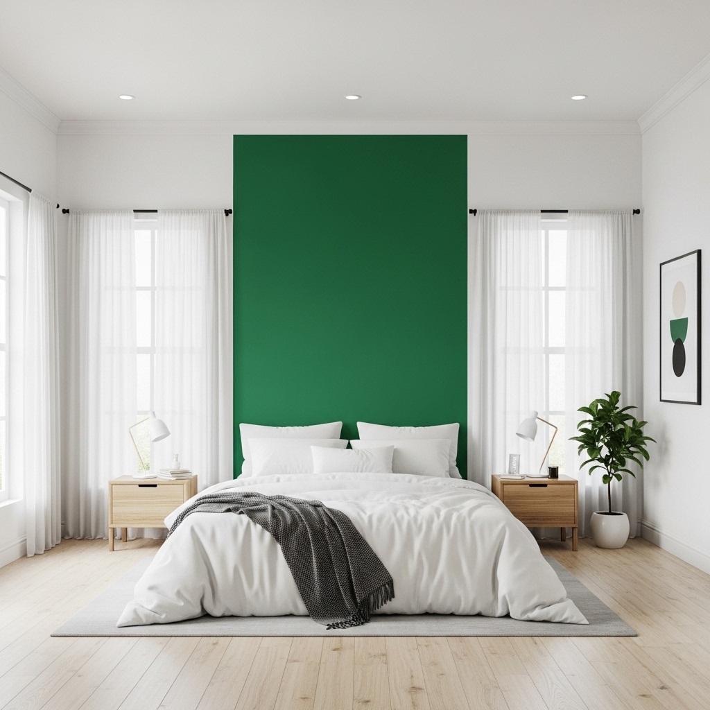 Emerald Green and White Bedroom