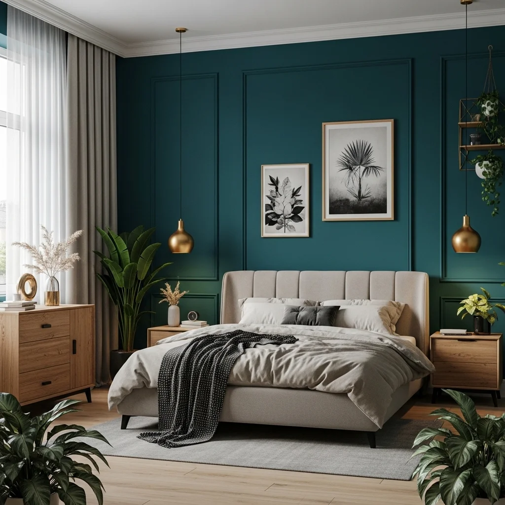 Layered Jewel Tone Bedding for Depth