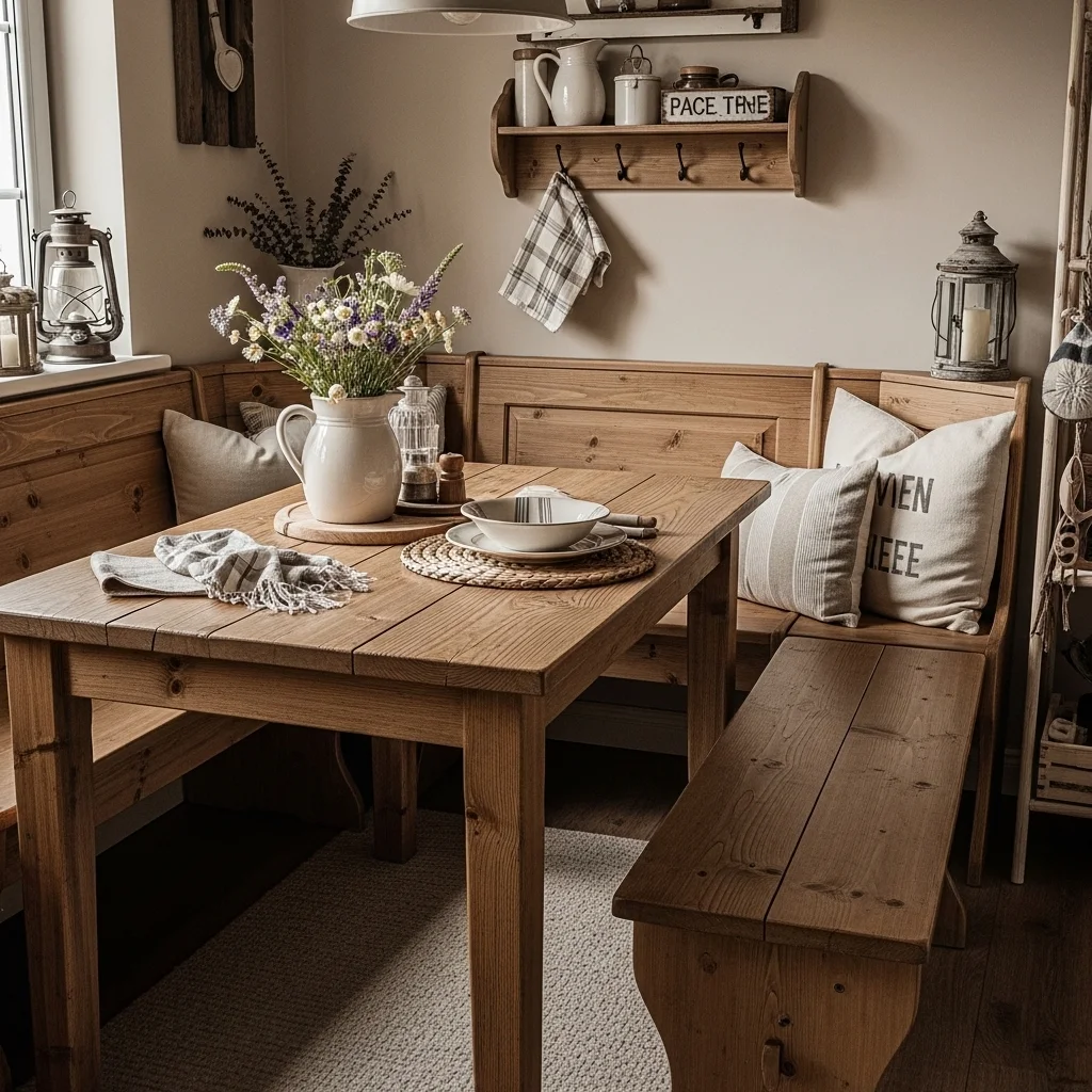 Rustic Wooden Table Nook 