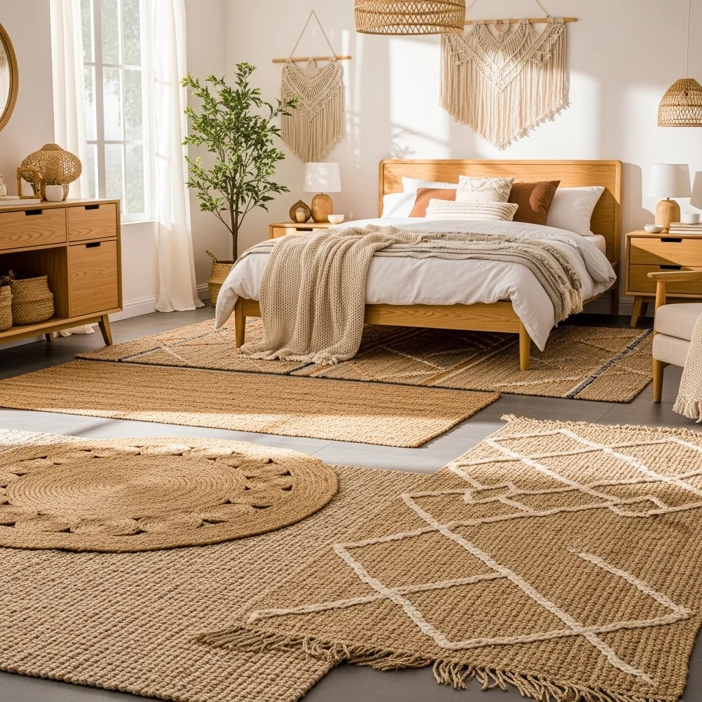 Layered Rugs with Natural Fibers