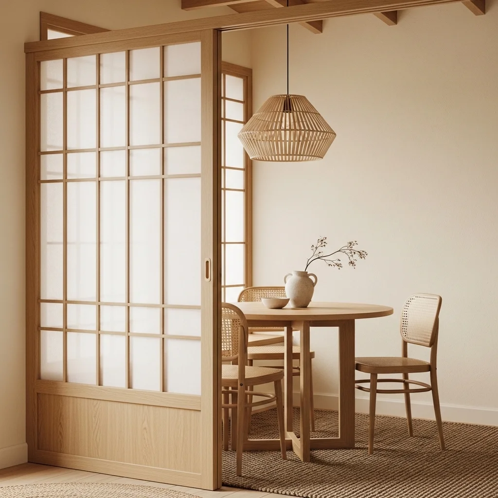 Shoji Screen Room Divider for Corner Definition 