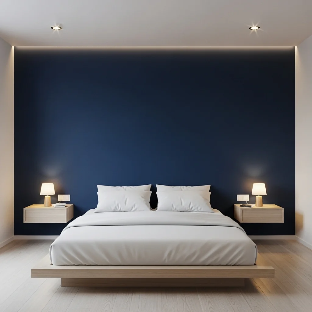 Modern Minimalist Navy Bedroom
