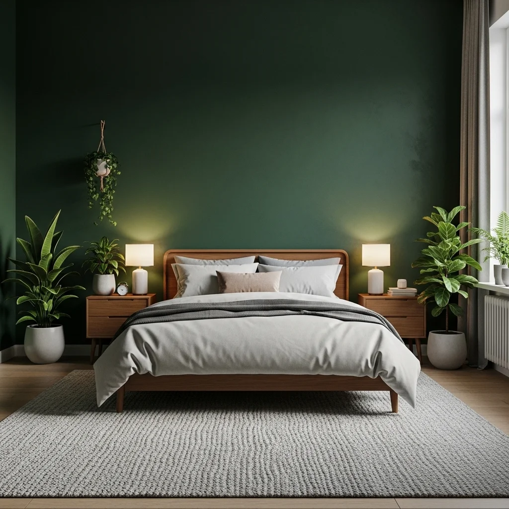 Dark Green Accent Wall for Instant Depth
