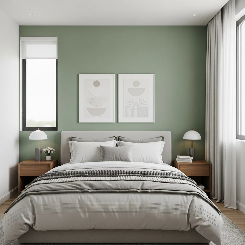Sage Green Accent Wall