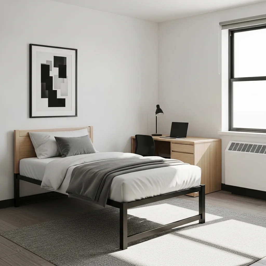 Minimalist Dorm Room Setup 