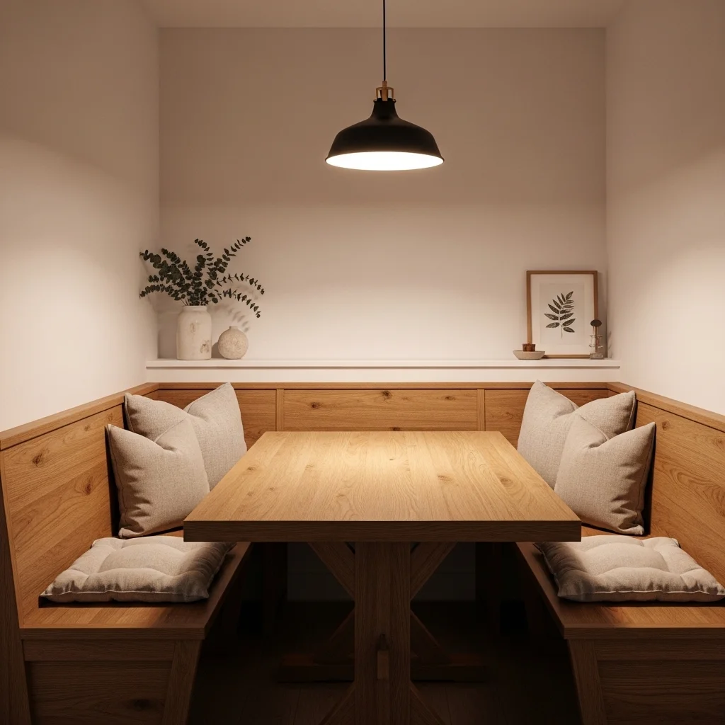 Built In Wooden Bench Nook 