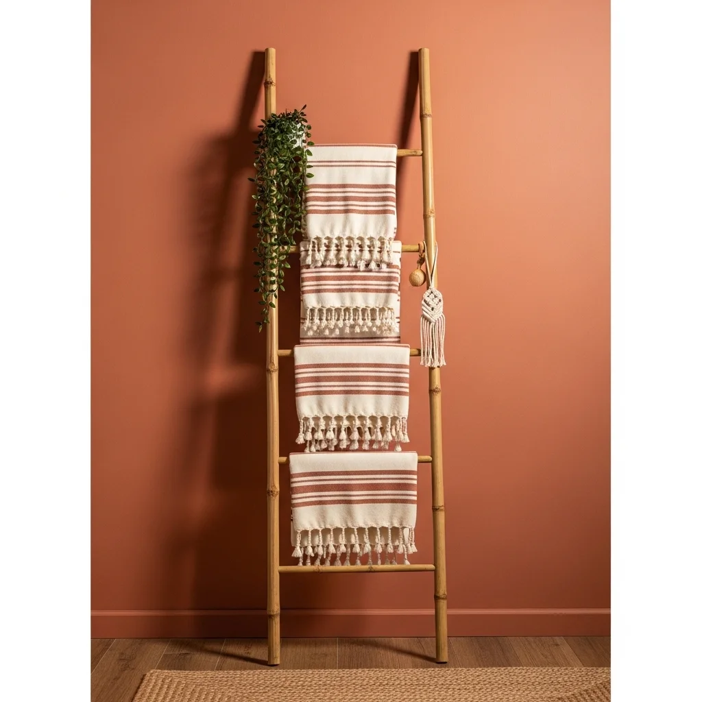 Install a Bamboo Ladder Towel Rack