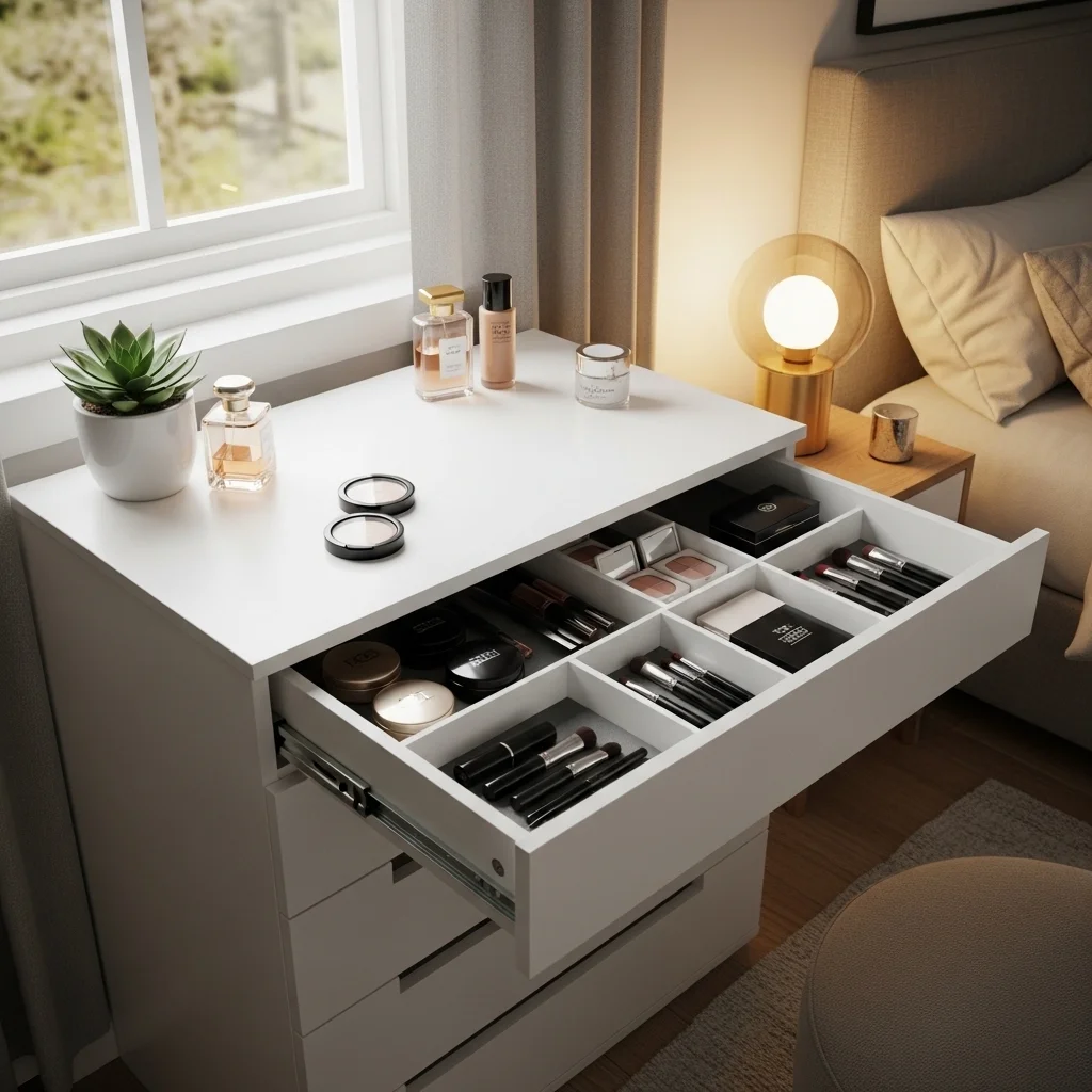 Vanity with Drawer Organizers