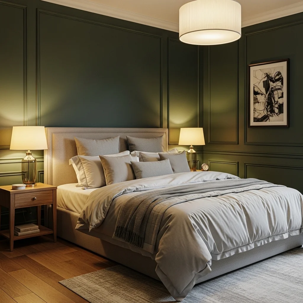 Rustic Dark Green Bedroom Decor