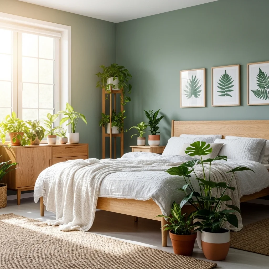 Botanical Sage Green Bedroom