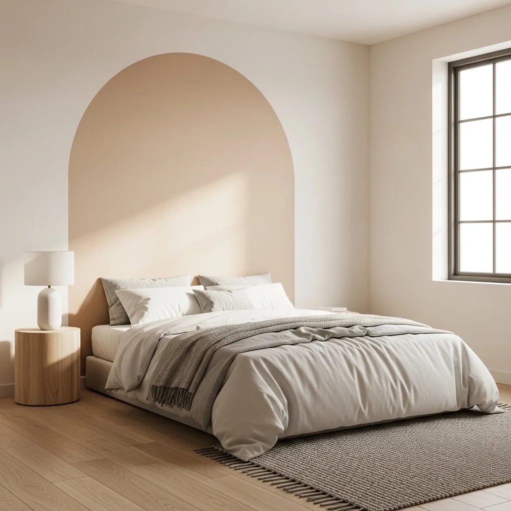 Painted Arch Behind the Bed