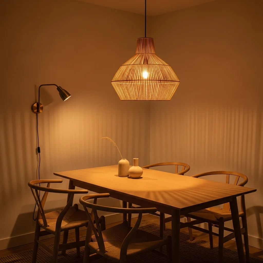 Bamboo Pendant Light as a Focal Point 