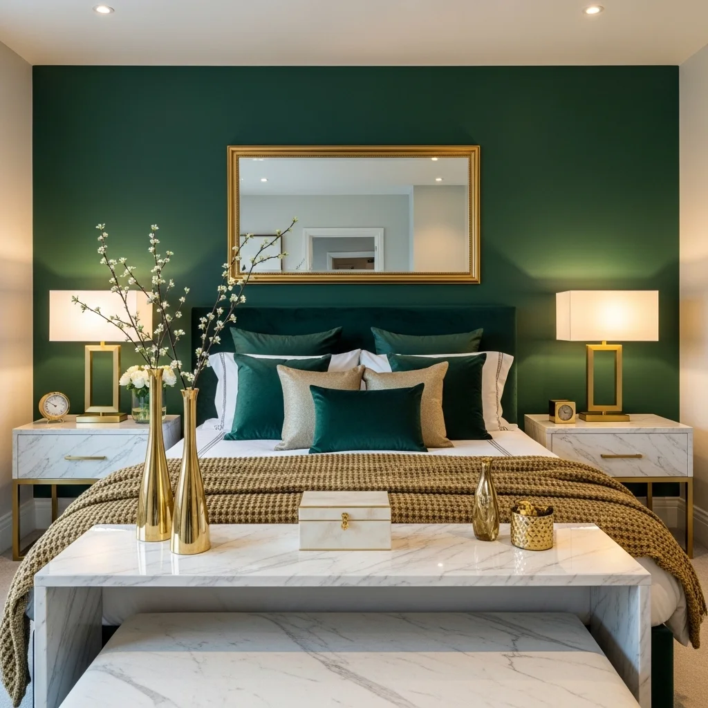 Emerald Green With Marble Accents