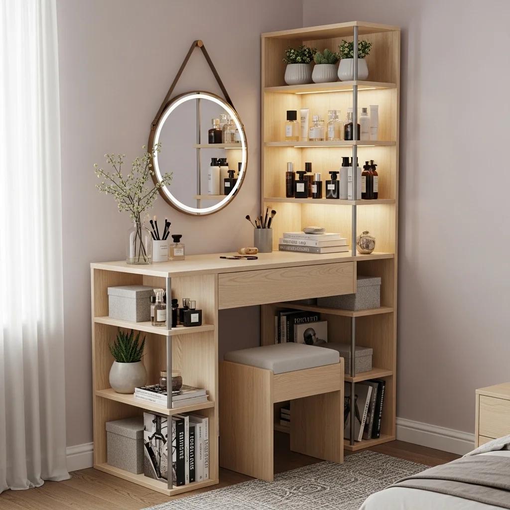 Vanity with Vertical Storage 
