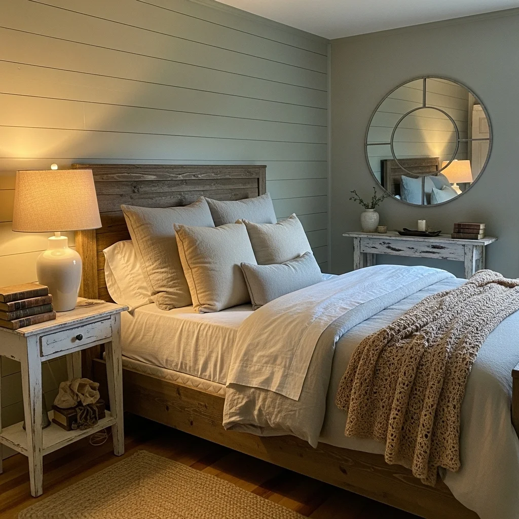 Farmhouse Sage Green Bedroom