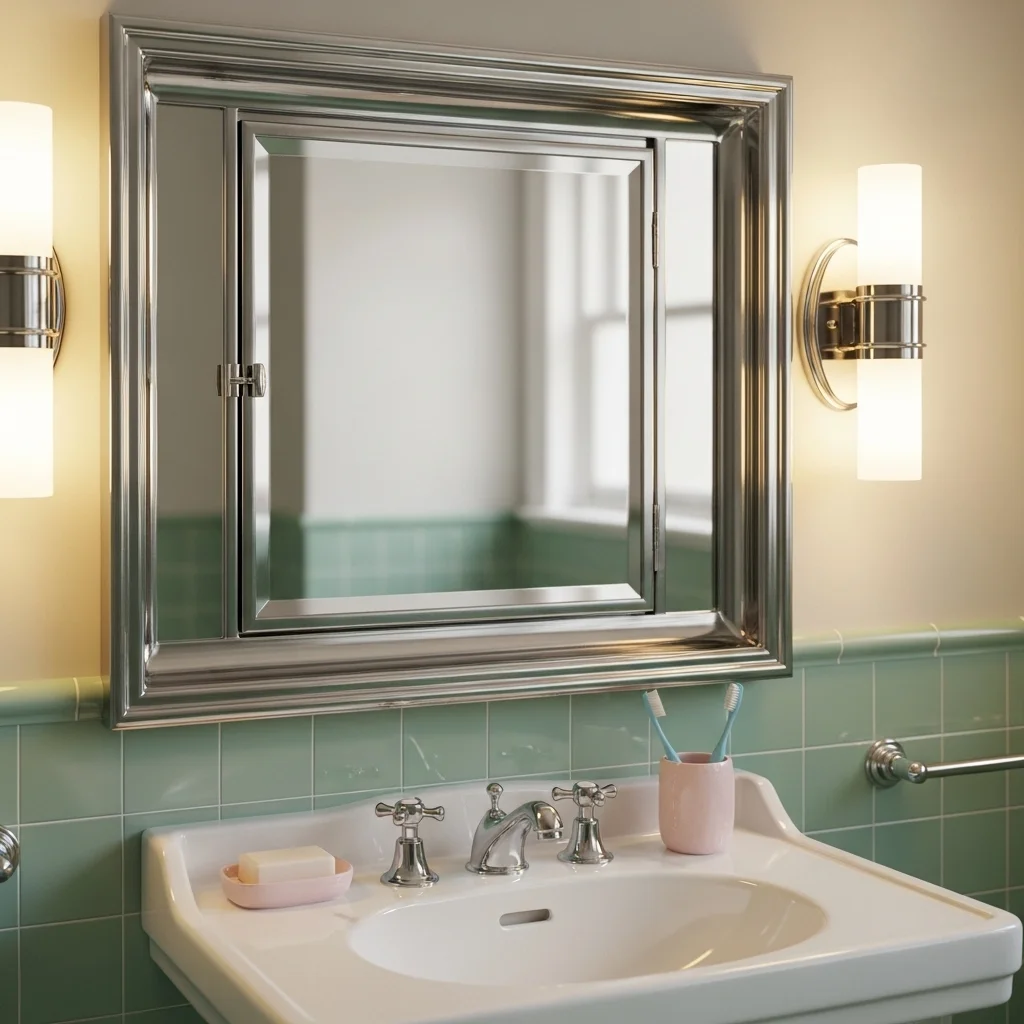 Add a Vintage Medicine Cabinet with a Mirror