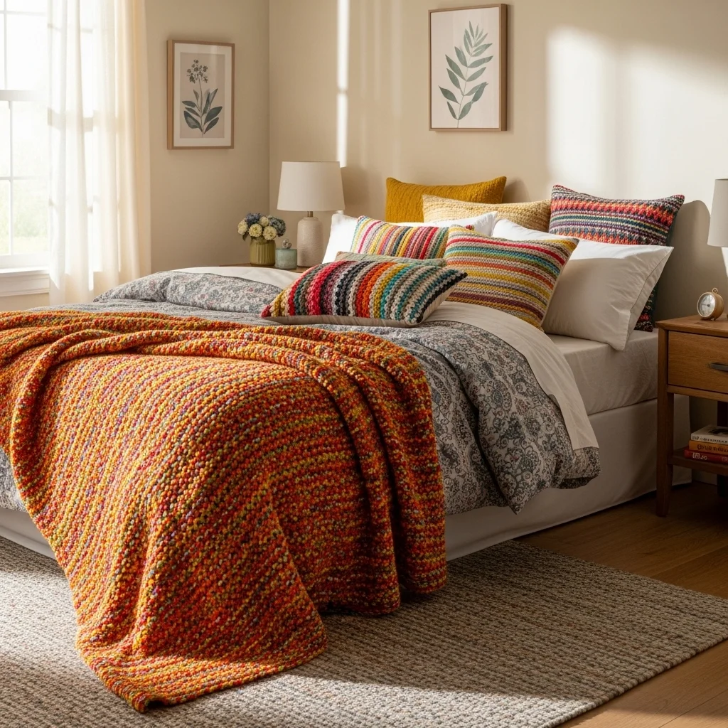 Decorate with Bright Throw Blankets