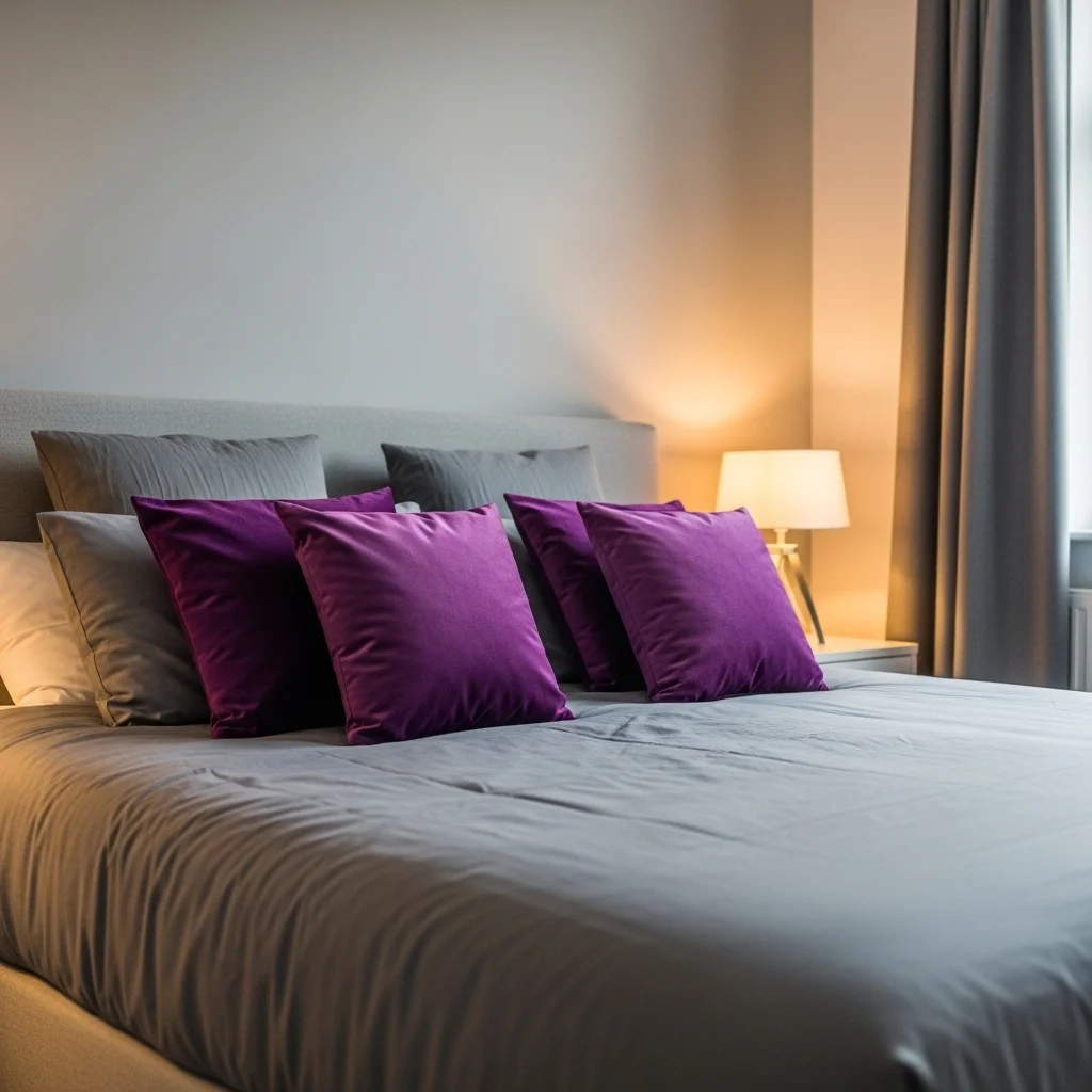 Purple Gray Accent Pillows