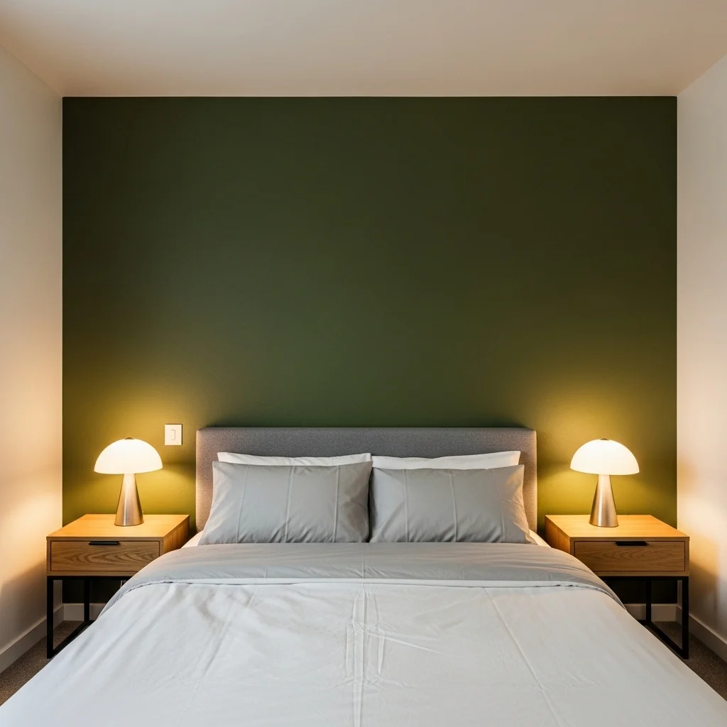 Painted Accent Wall Behind the Bed