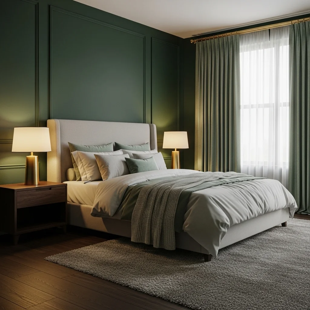 Emerald Green Walls for a Luxurious Atmosphere