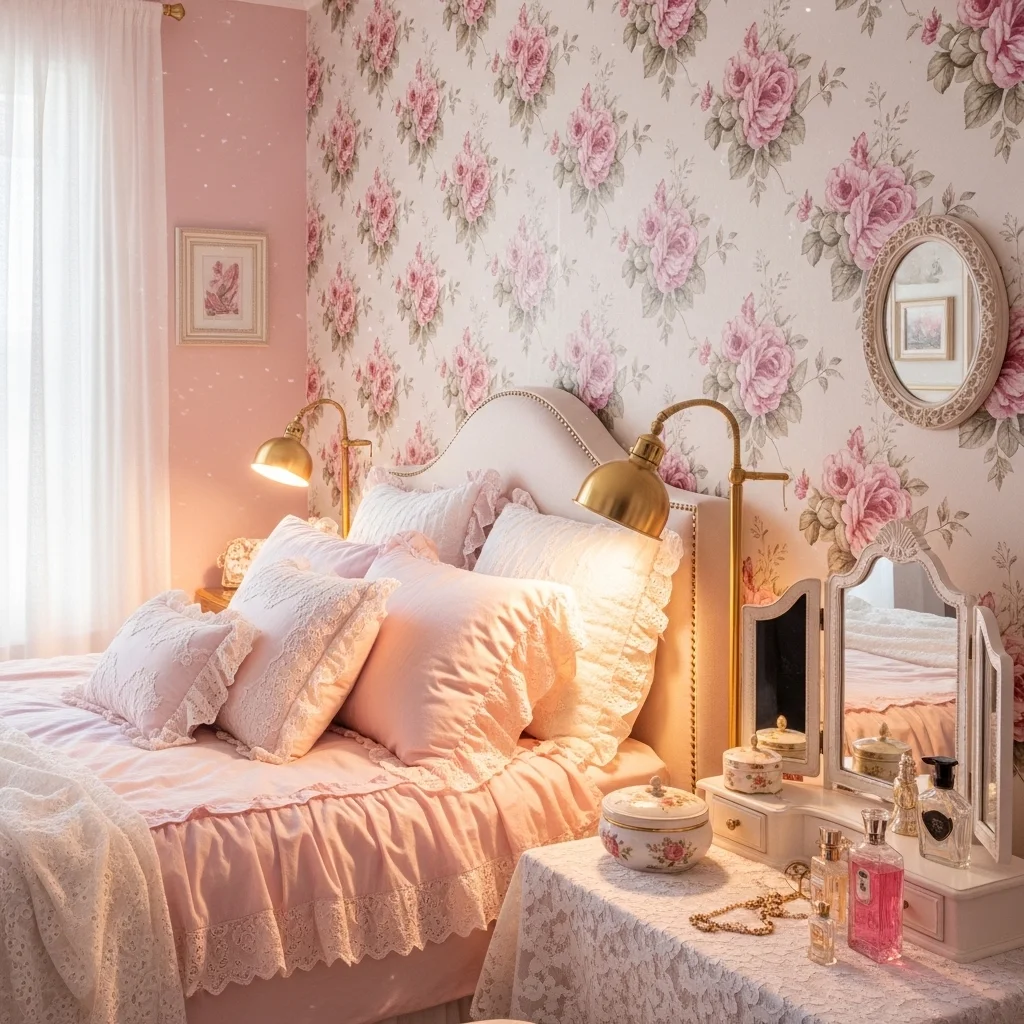 Floral Wallpaper Accent