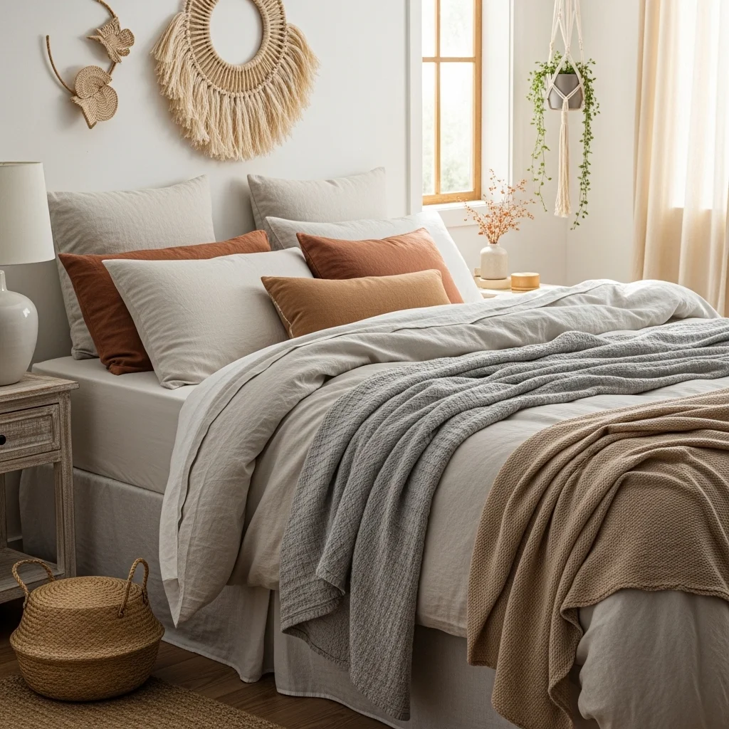 Layered Linen Bedding