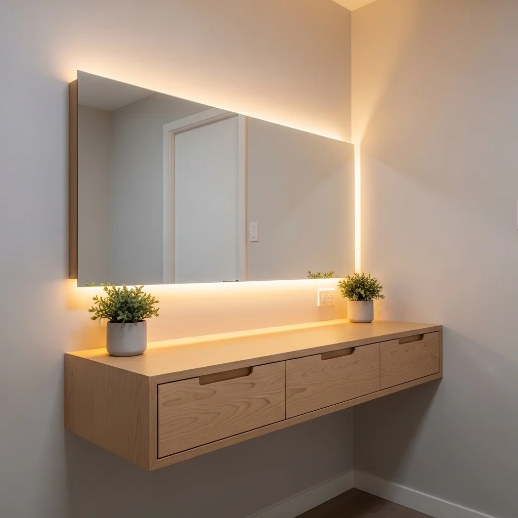 Floating Vanity with Hidden Storage 