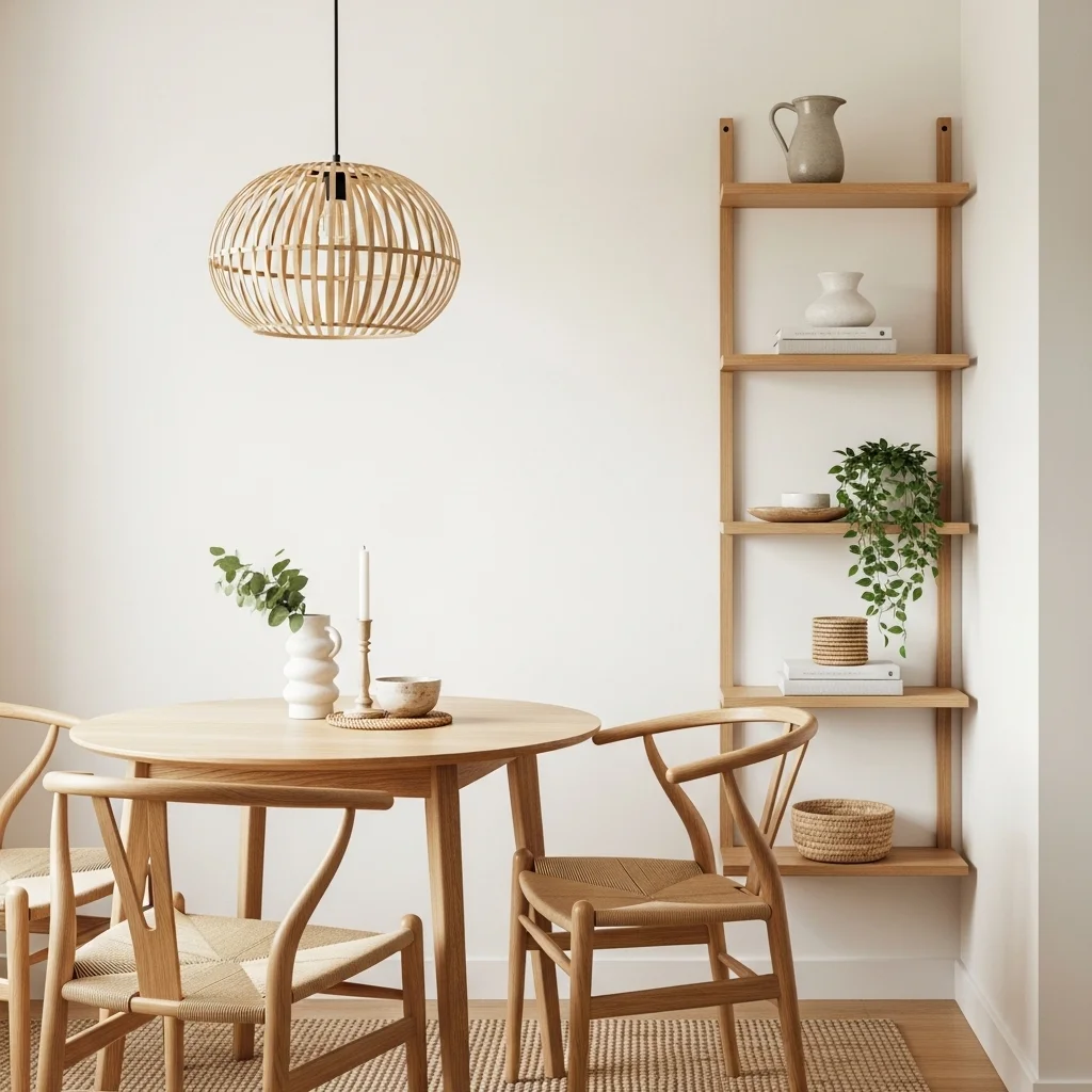 Open Shelf Unit Integrated into the Corner 