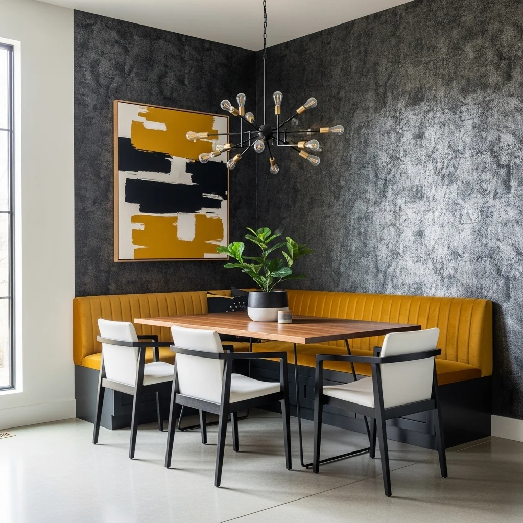 Accent Wall Behind the Bench 