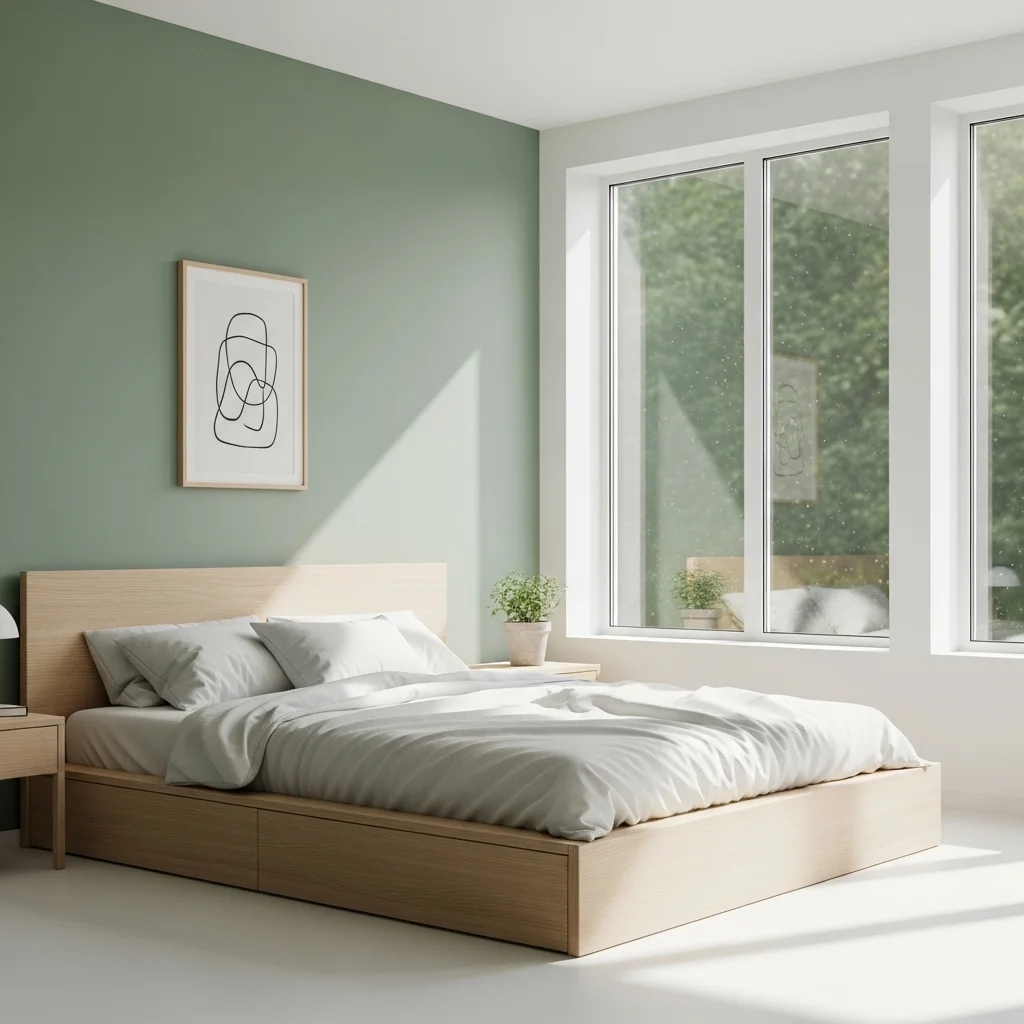 Scandinavian Sage Green Bedroom