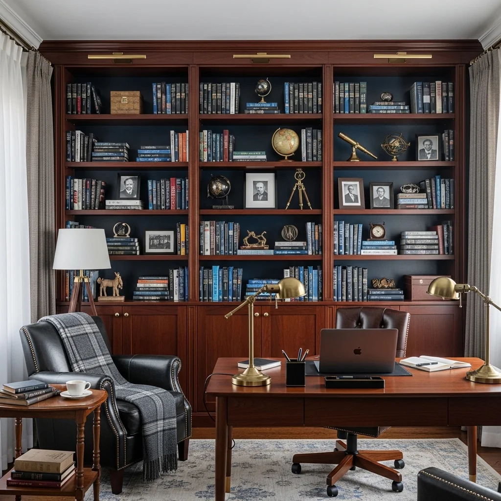 Incorporate a Bookshelf or Library Wall