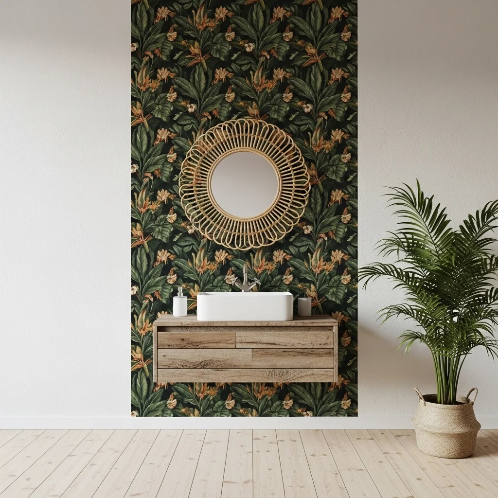 Use Botanical or Global Inspired Wallpaper