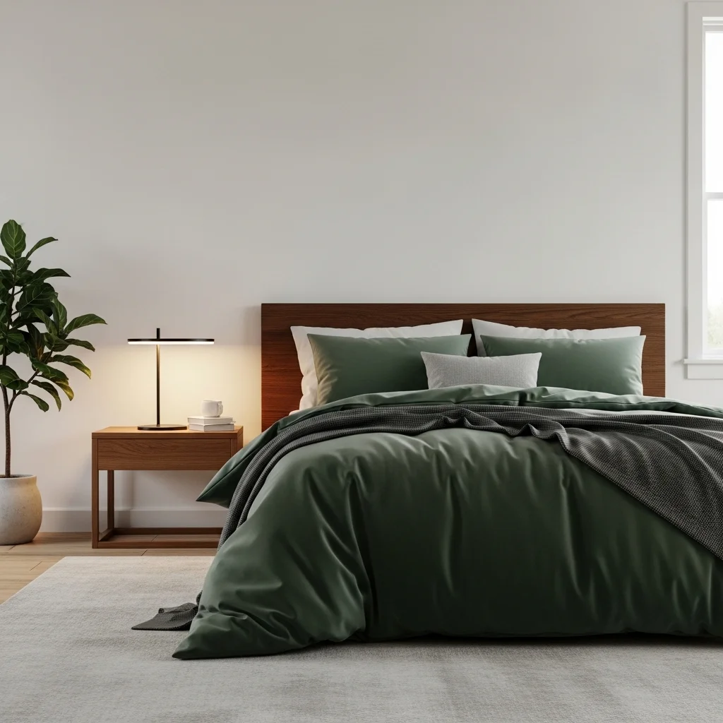 Modern Dark Green Bedroom Design