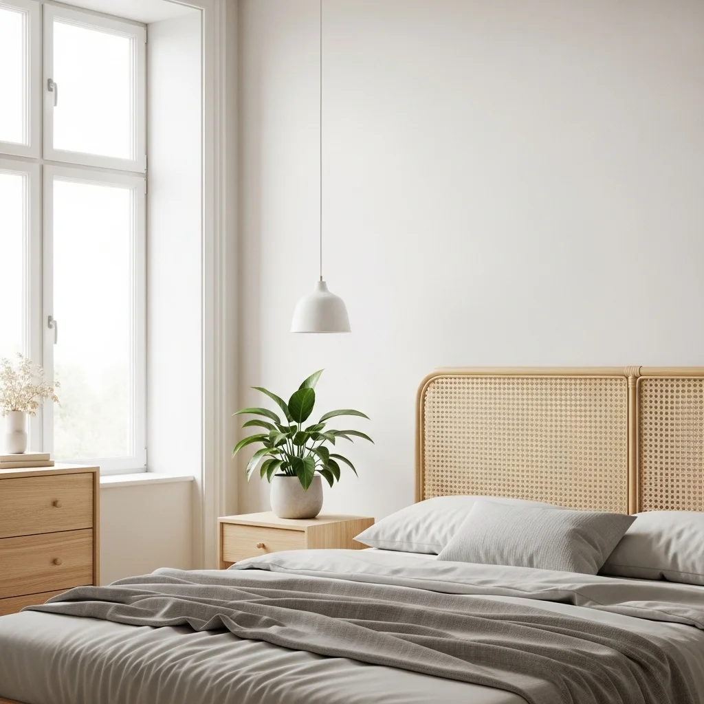 Scandinavian Rattan Headboard
