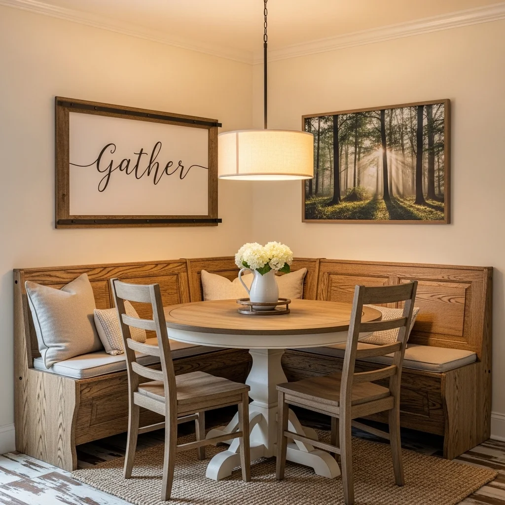 Corner Nook with Statement Wall Art 