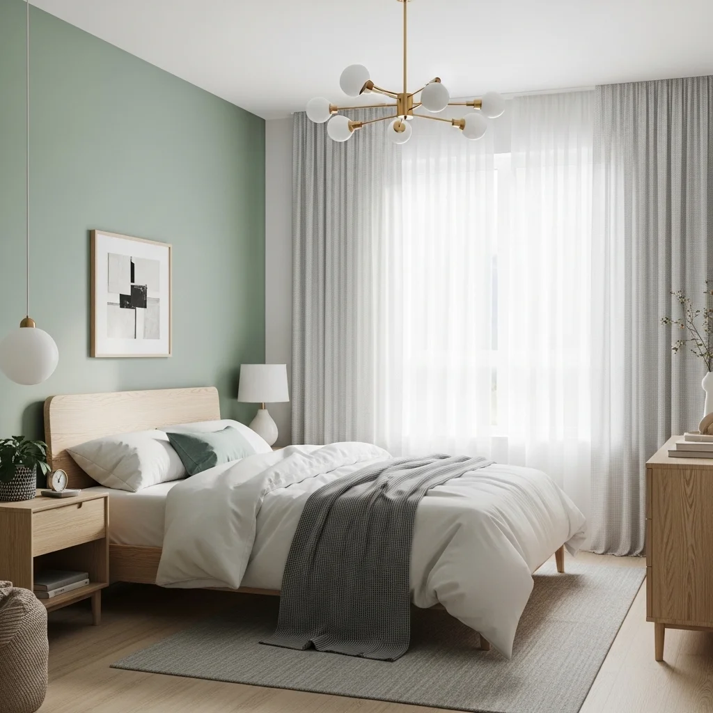 Sage Green and White Bedroom