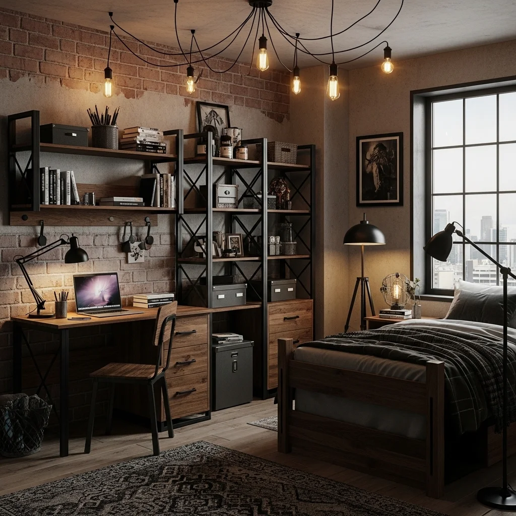 Industrial Style Dorm Room 