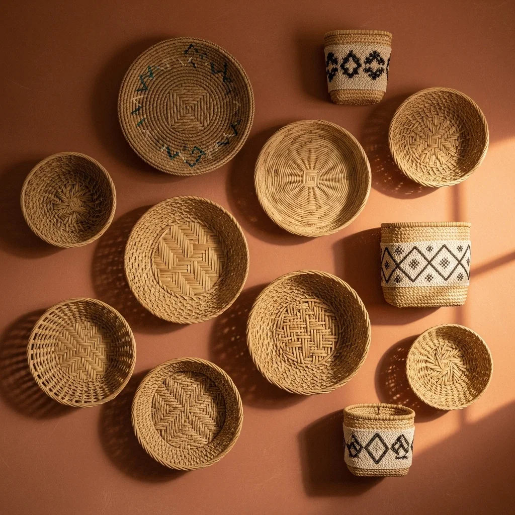 Hang Woven Wall Baskets as Decorative Art