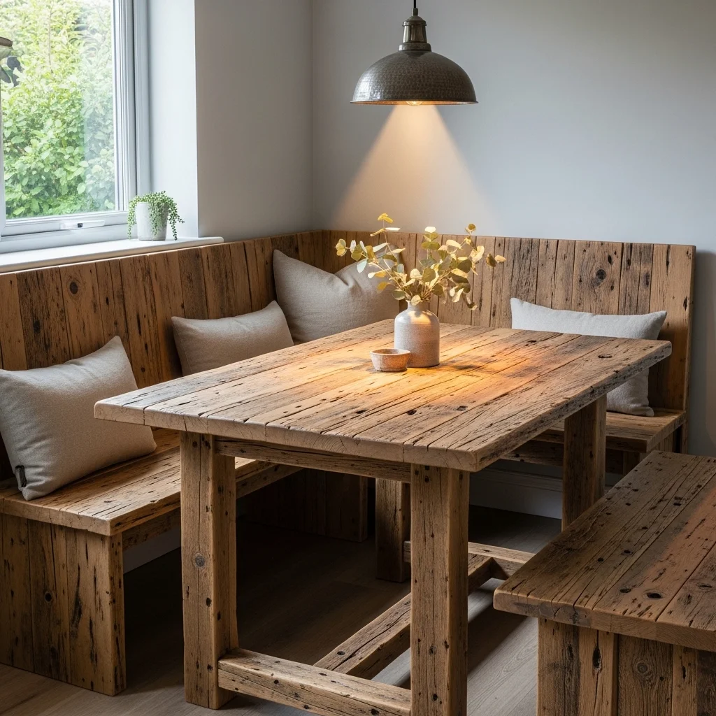 Reclaimed Wood Dining Setup